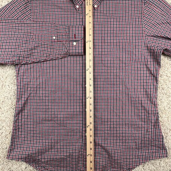 Brooks Brothers Mens Button Up Shirt Red Blue Gray Plaid XL Regent Fit Cotton - Picture 5 of 8
